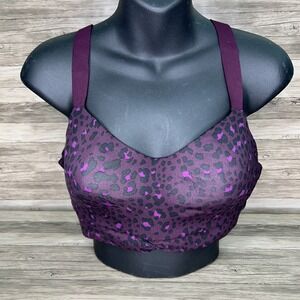 Victoria's Secret Sports Bra On Point Purple Snakeskin Lined Racerback Large